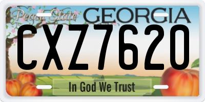 GA license plate CXZ7620