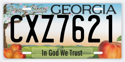GA license plate CXZ7621