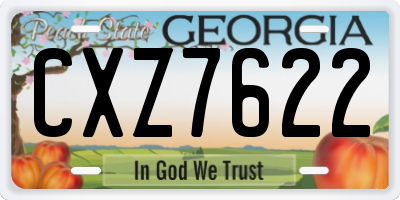 GA license plate CXZ7622