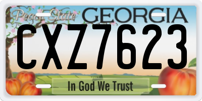 GA license plate CXZ7623