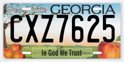 GA license plate CXZ7625