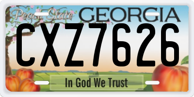 GA license plate CXZ7626
