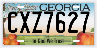 GA license plate CXZ7627