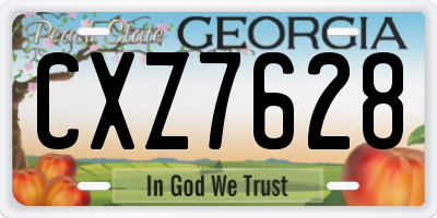 GA license plate CXZ7628