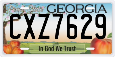 GA license plate CXZ7629