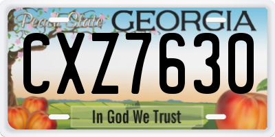 GA license plate CXZ7630