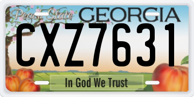 GA license plate CXZ7631