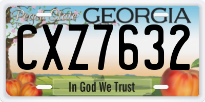 GA license plate CXZ7632