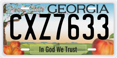 GA license plate CXZ7633