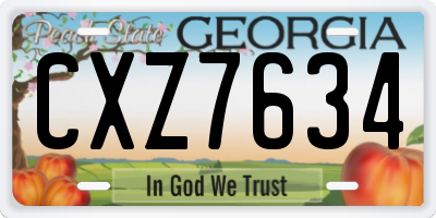 GA license plate CXZ7634