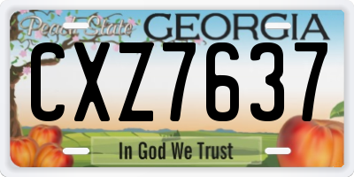 GA license plate CXZ7637