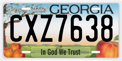 GA license plate CXZ7638