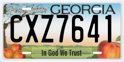 GA license plate CXZ7641