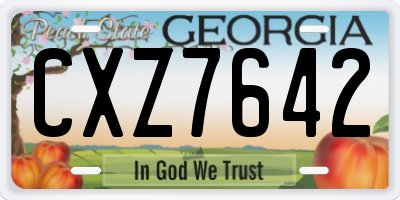 GA license plate CXZ7642