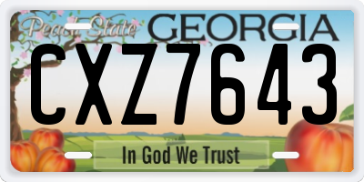 GA license plate CXZ7643