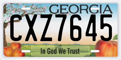 GA license plate CXZ7645