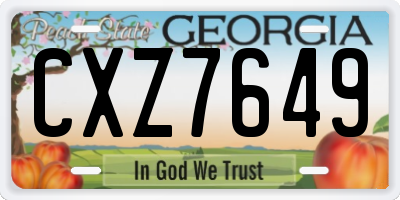 GA license plate CXZ7649