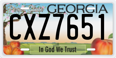 GA license plate CXZ7651