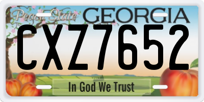 GA license plate CXZ7652