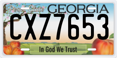 GA license plate CXZ7653