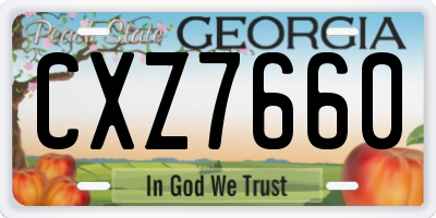 GA license plate CXZ7660