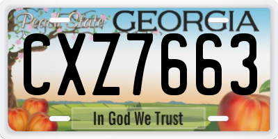 GA license plate CXZ7663