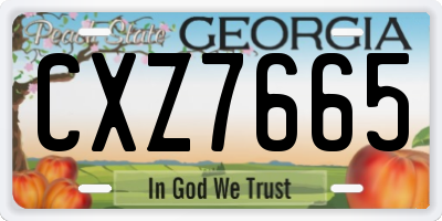 GA license plate CXZ7665