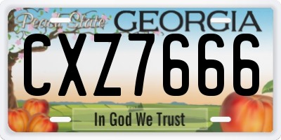 GA license plate CXZ7666