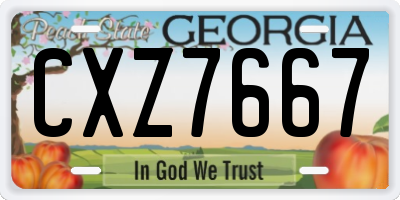 GA license plate CXZ7667