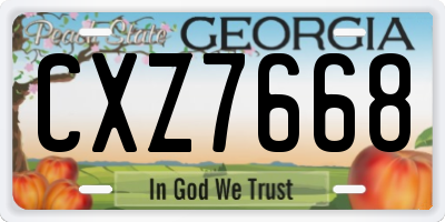 GA license plate CXZ7668