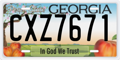 GA license plate CXZ7671