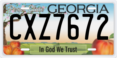 GA license plate CXZ7672