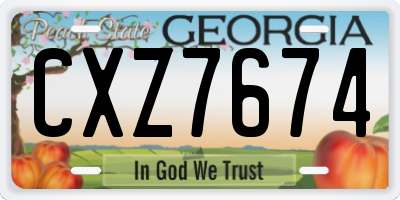 GA license plate CXZ7674
