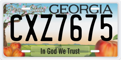 GA license plate CXZ7675