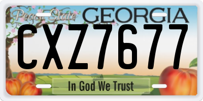 GA license plate CXZ7677