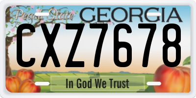GA license plate CXZ7678
