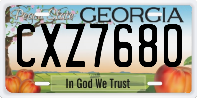 GA license plate CXZ7680