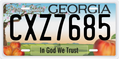 GA license plate CXZ7685