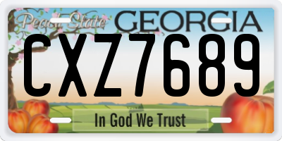 GA license plate CXZ7689