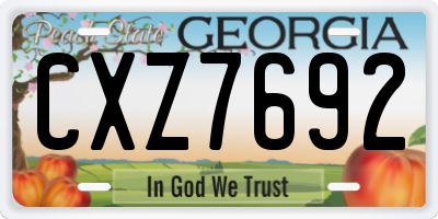 GA license plate CXZ7692