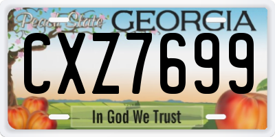 GA license plate CXZ7699