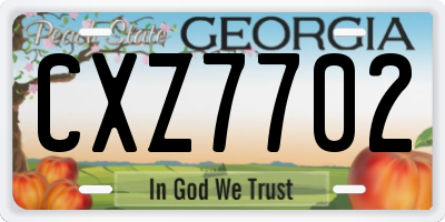 GA license plate CXZ7702