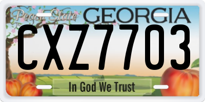 GA license plate CXZ7703