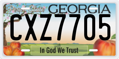 GA license plate CXZ7705