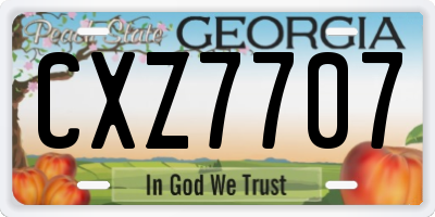 GA license plate CXZ7707