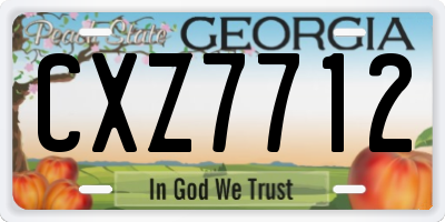 GA license plate CXZ7712