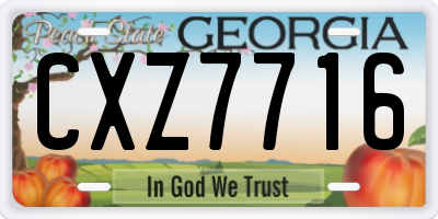 GA license plate CXZ7716