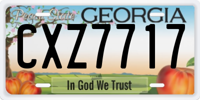 GA license plate CXZ7717
