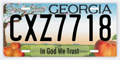 GA license plate CXZ7718