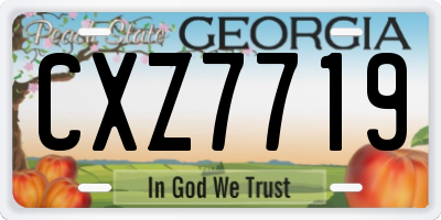 GA license plate CXZ7719